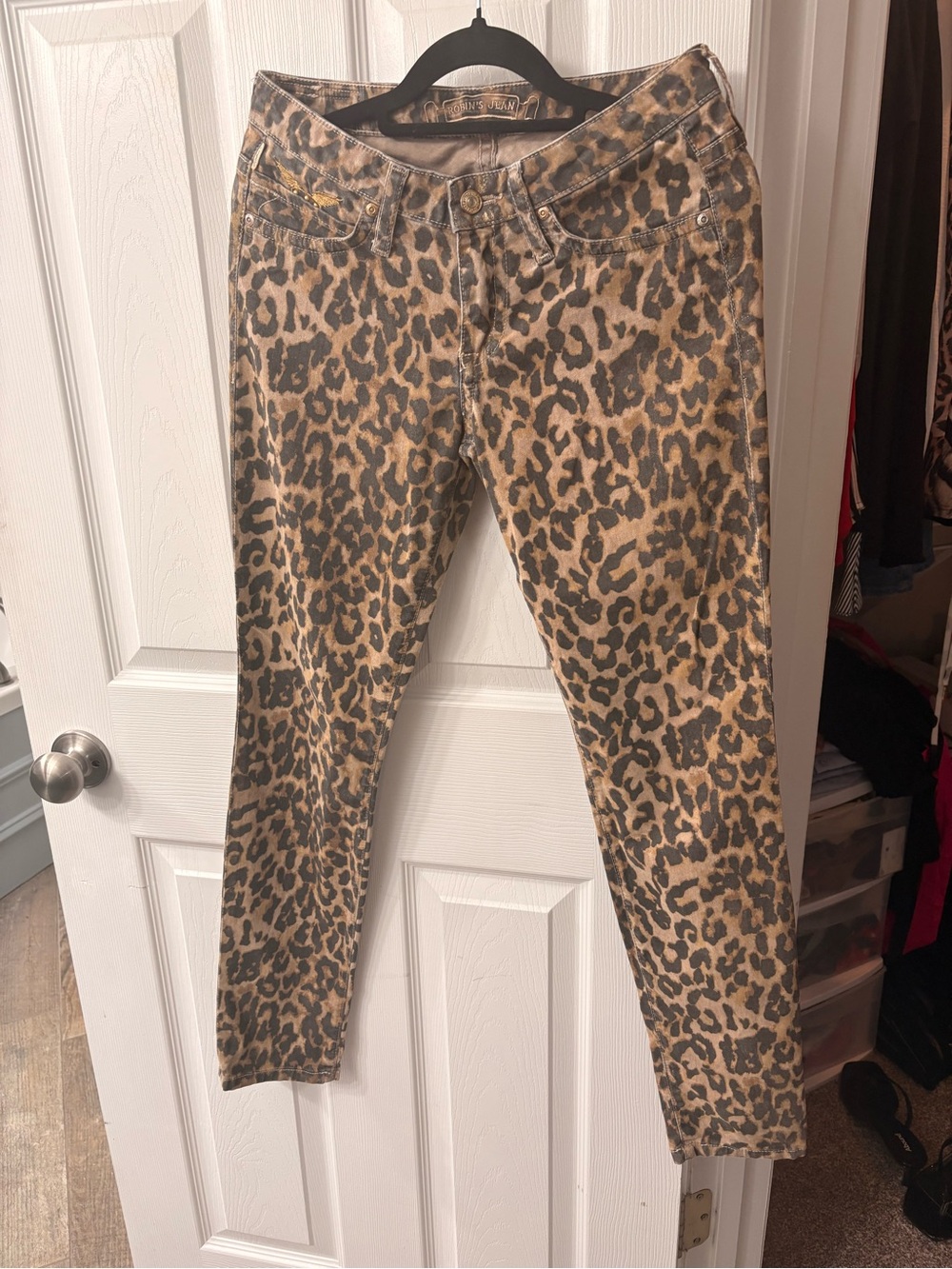 Robin's Jean Leopard Print Skinny Jeans in Brown and Black